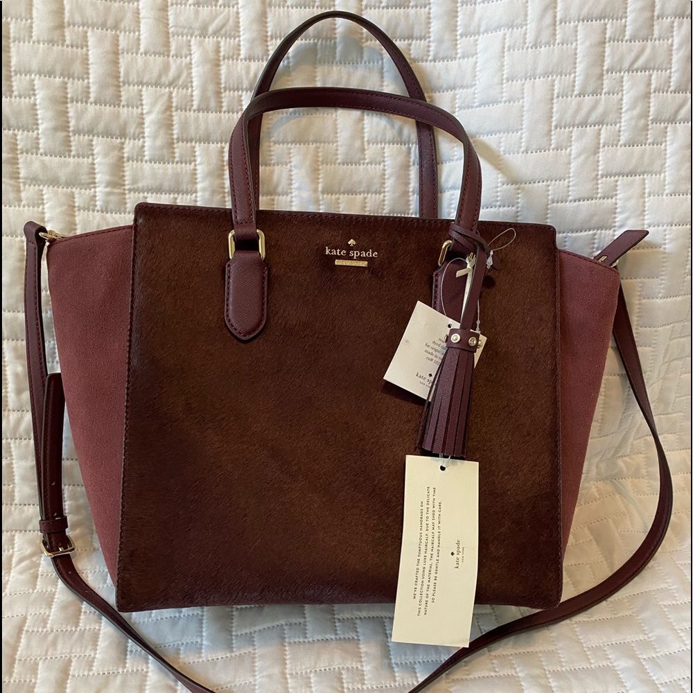 Kate Spade Hair on hide plum purse